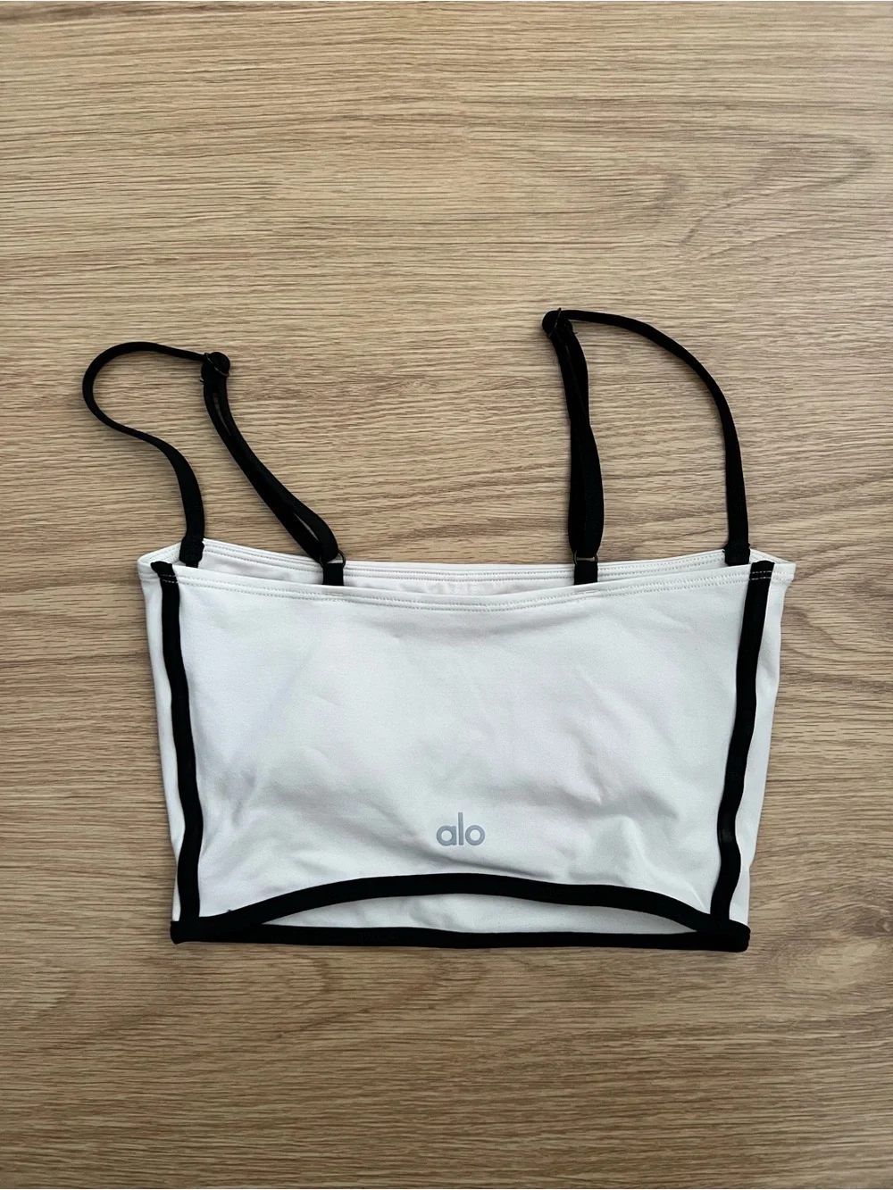 ALO Airbrush Streamlined Bra Tank | Ivory/Black